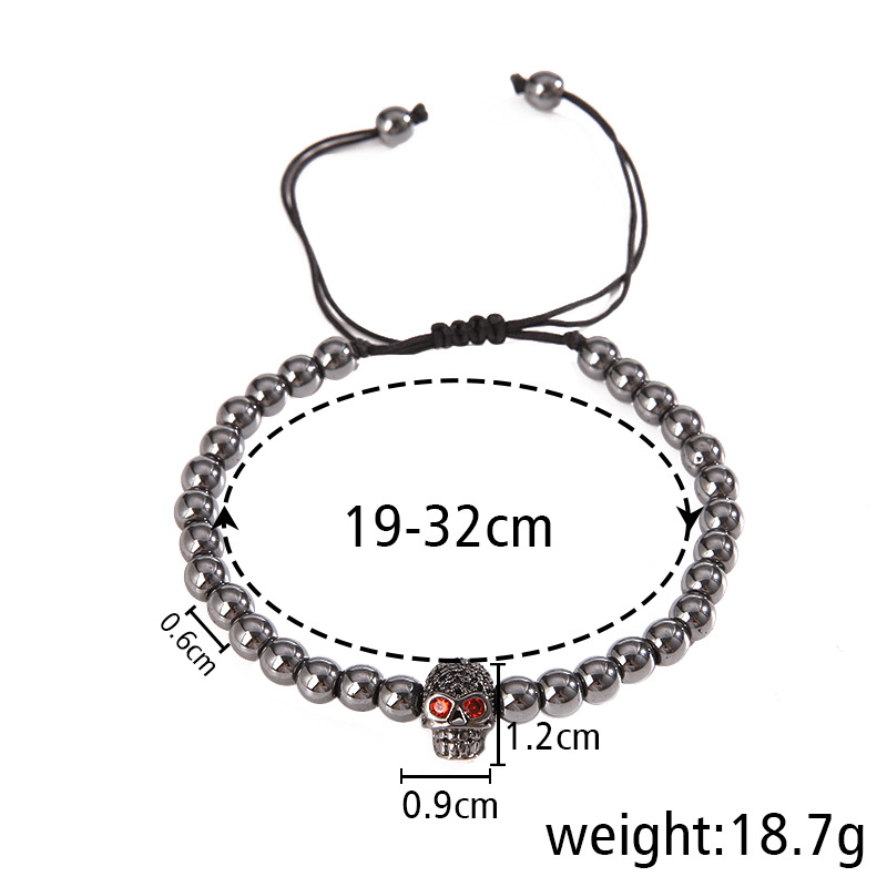 Fashion Skull Haematite Plating Bracelets 1 Piece