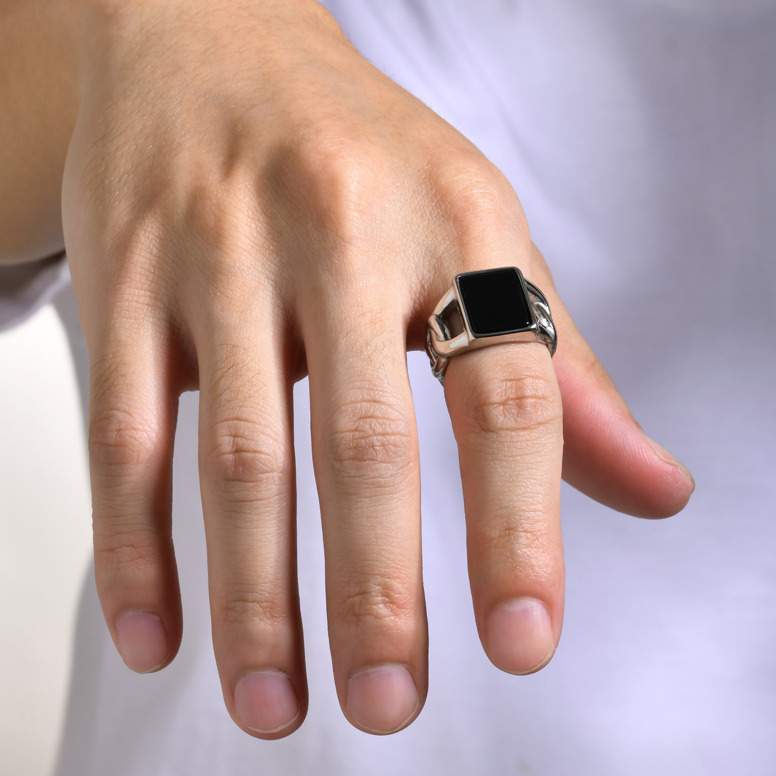 Men's Gender Retro Classic Style Geometric Titanium Steel Men's Rings Punk Rings
