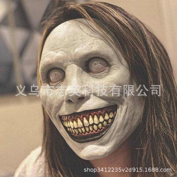 2022 estación independiente Venta caliente exorcista máscara brillante ojos blancos sonrisa máscara Halloween máscara de terror