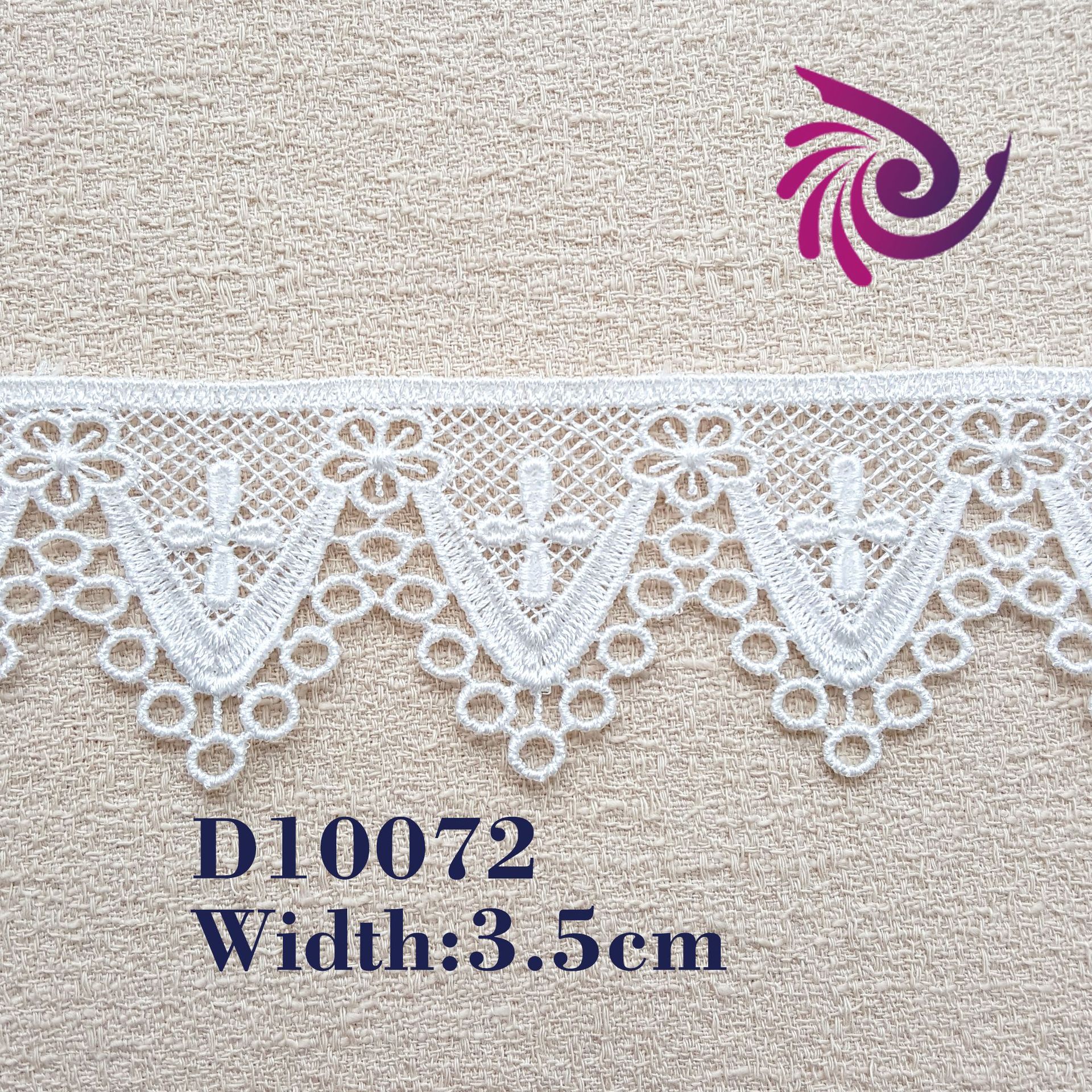 3.5CM单边三角形十字刺绣花边 股线镂空圆孔花边辅料舞蹈文胸花边