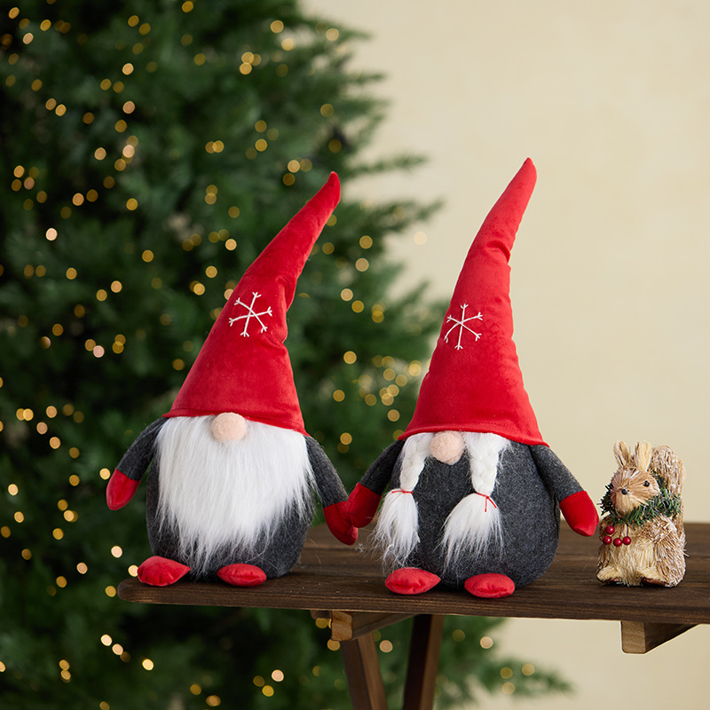 Nuevos productos transfronterizos sin cara muñeca del duende varilla retráctil grande hombre viejo Navidad centro comercial decoración de escena doméstica