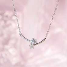 微笑流星项链女款轻奢小众精致锆石星星锁骨链不锈钢ins气质劲链