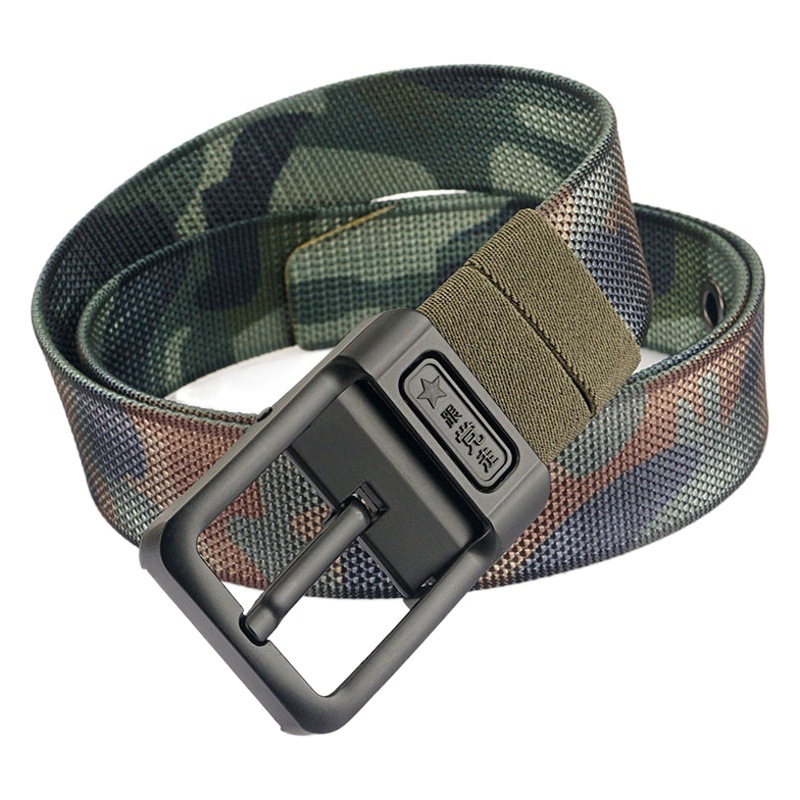 [Doble cara de doble uso] nueva hebilla giratoria cinturón de nylon de dos colores para jóvenes y de mediana edad casual cinturón de pantalones de lona de todos los partidos