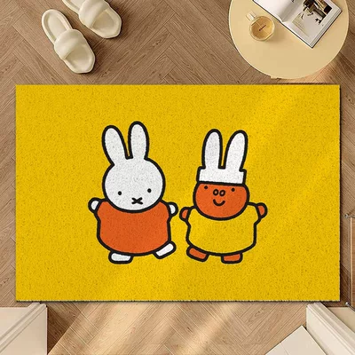 Avtomobil döşəmə paspasları — Silk Loop Floor Mat for Home - miffy-rabbit-play-40x60cm-silk-circle