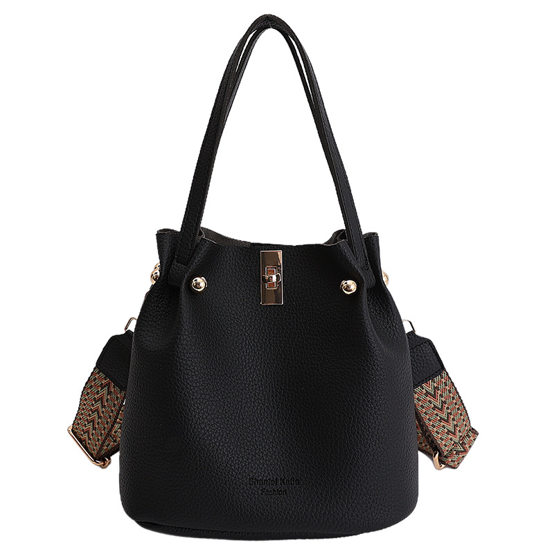 Bolso de cubo de mano de gran capacidad de mujeres venta caliente transfronteriza nuevo lichi bloqueo plegable moda casual bolso de mochila