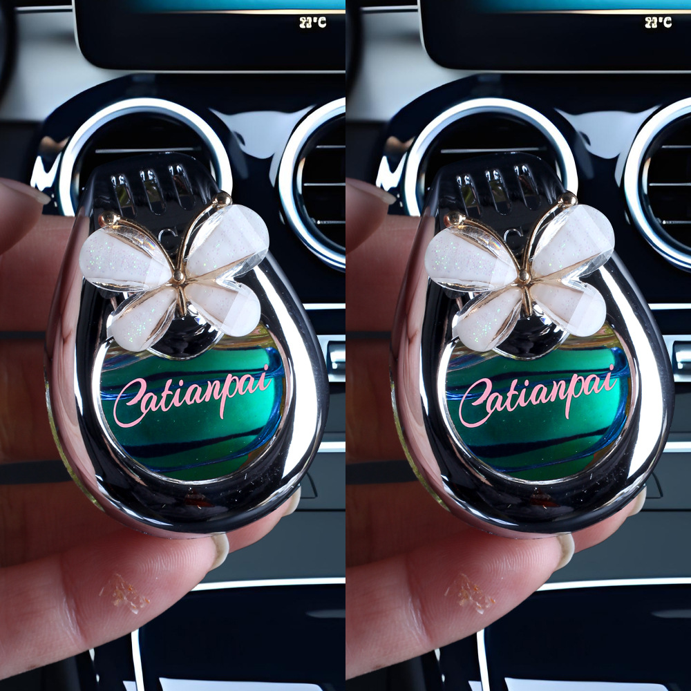 Aromaterapia para coche 2025 nuevo perfume de coche con lazo de fragancia de larga duración, adornos para coche, plástico de fragancia ligera de larga duración