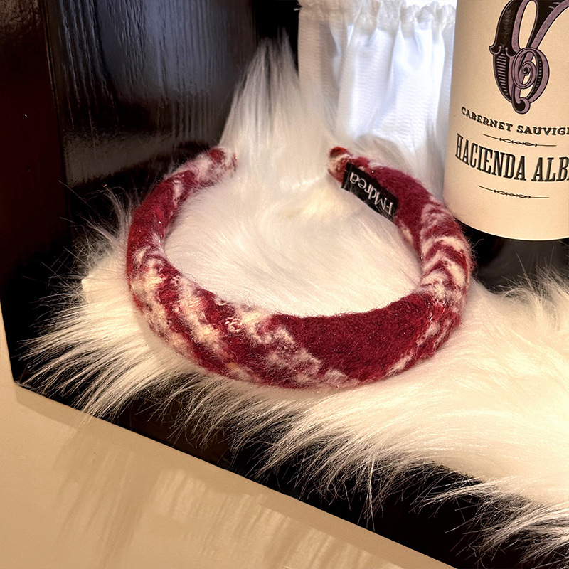 Rotes festliches Neujahrs-Stirnband für Frauen 2023, neues Herbst- und Winter-Weihnachts-Stirnband, Haarschmuck, hoher Totenkopf-Haarnadel-Kopfschmuck_voghion.com