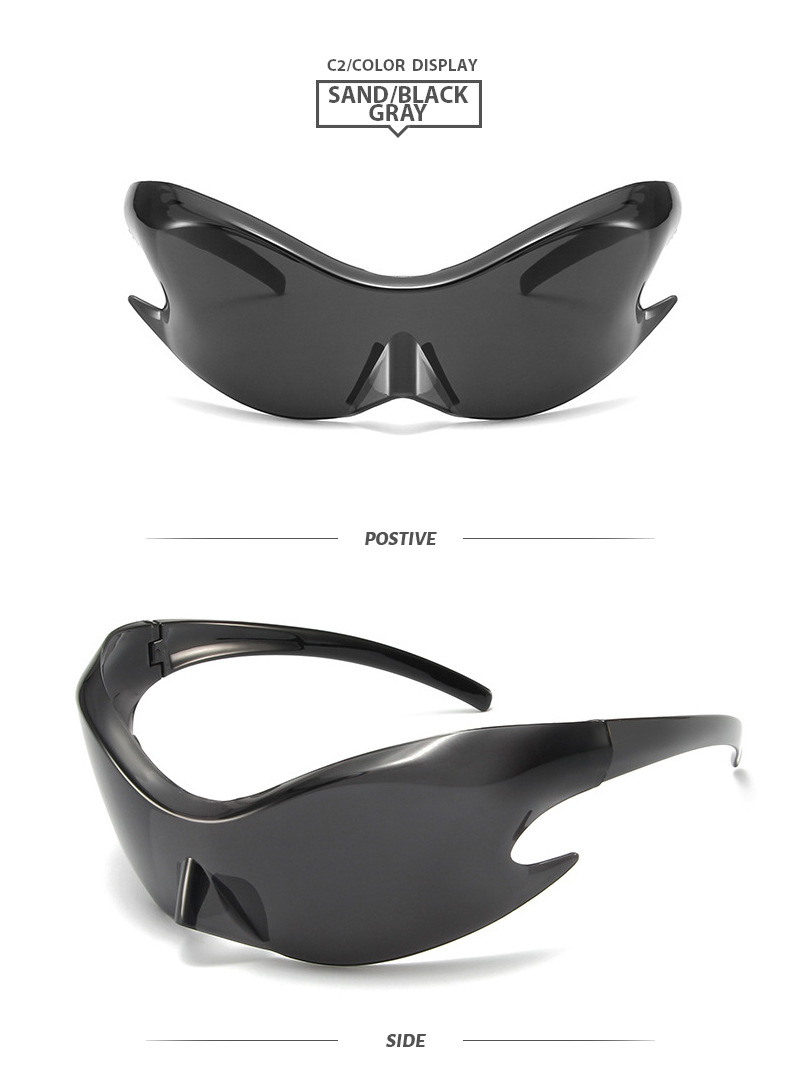 Special-Shaped Mirror Glasses Style Sports Occasion Y2K Solid Color PC UV400 Protection Special-Shaped Mirror Full Frame Women's Sunglasses