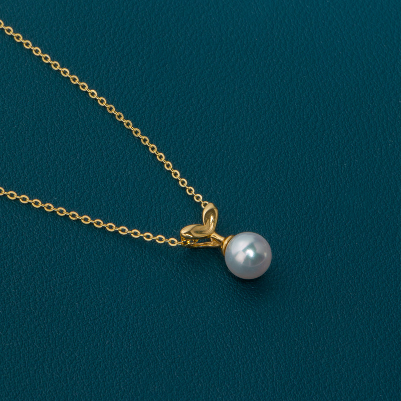 简约可爱风小草珍珠耳钉项链套装