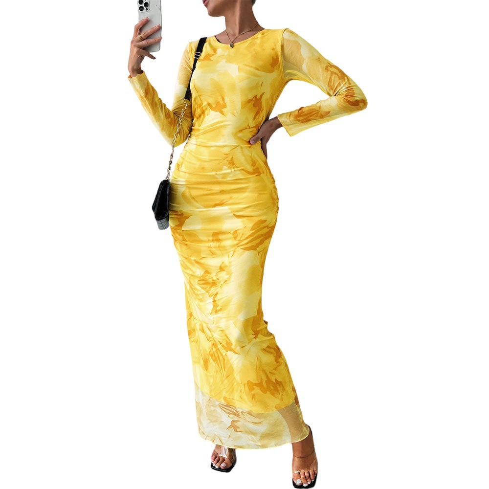 Sexy Bodycon Maxi Dress Spaghetti Straps High Waist Ombre Print Evening Wear or Special Occasions Wholesale