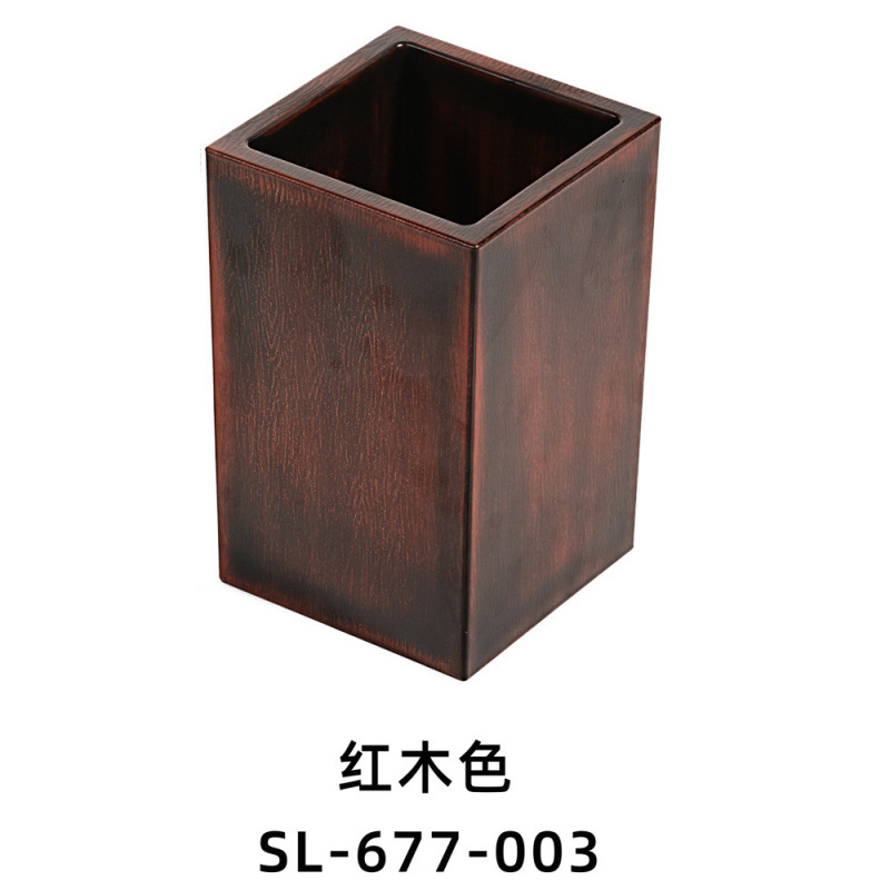Plastic Imitation Wood Grain Antique-Style Chopstick Boxes, Knife and Fork Boxes, Straw Boxes, and Storage Boxes for Hotels and Restaurants