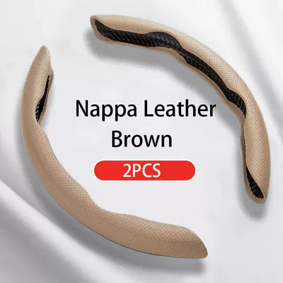 Steering wheel cover Steering Wheel Cover with Segmented - punched-brown-card-buckle-2-pack-38cm-round