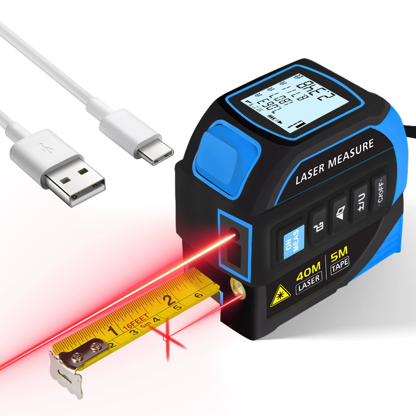 Трансграничная лазерная рулетка четыре в одном литиевая электрическая инфракрасная электронная линейка лазерная линейка стальная рулетка многофункциональный дальномер