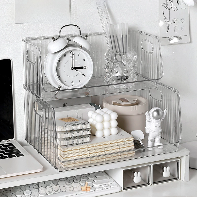 Transparent Acrylic Storage Box, Desk & Cosmetic Organizer, Stackable (Small/Medium/Big)