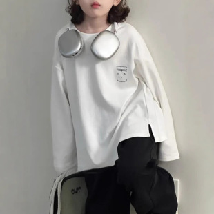 Girls' Spring 2025 New Style Fashionable Big Boy Girls' Long Sleeve T-Shirt Children's Spring and Autumn Base Shirt Top
