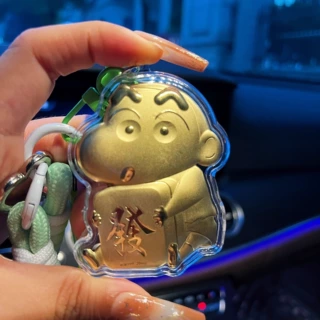黄金發蜡笔小新送礼送朋友礼物KT手机链挂绳足金钥匙扣来图样定制