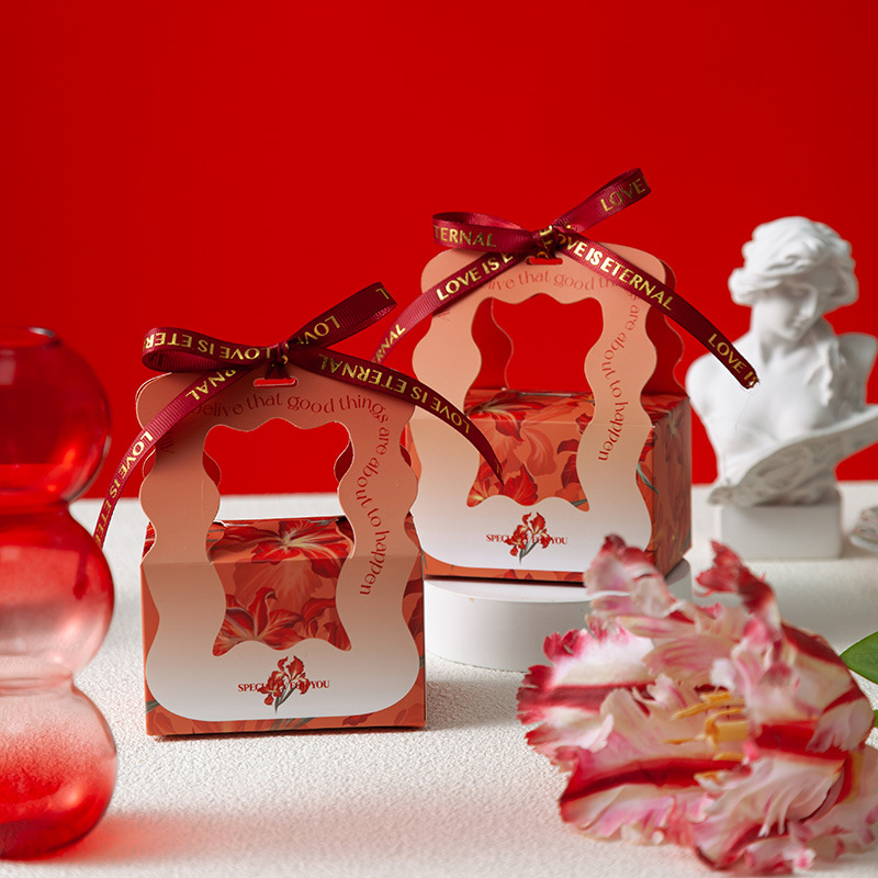 Creative floral cherry blossom hand-held wedding candy box