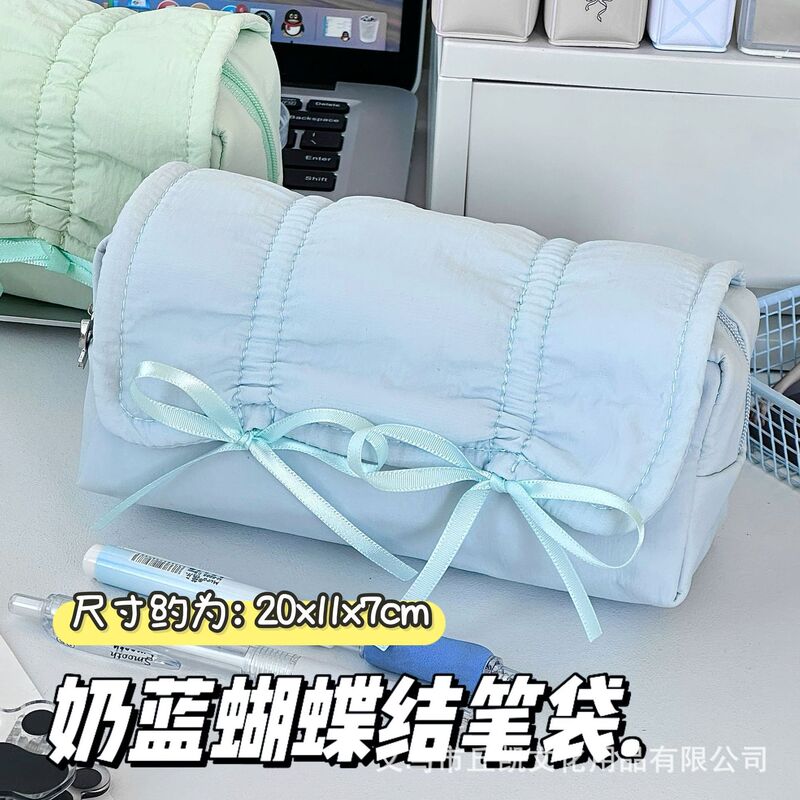 蝶結びバレエ風筆箱高価値インスタイルグリーングラスグリーンミルク文具箱女の子用2025新スタイル|undefined