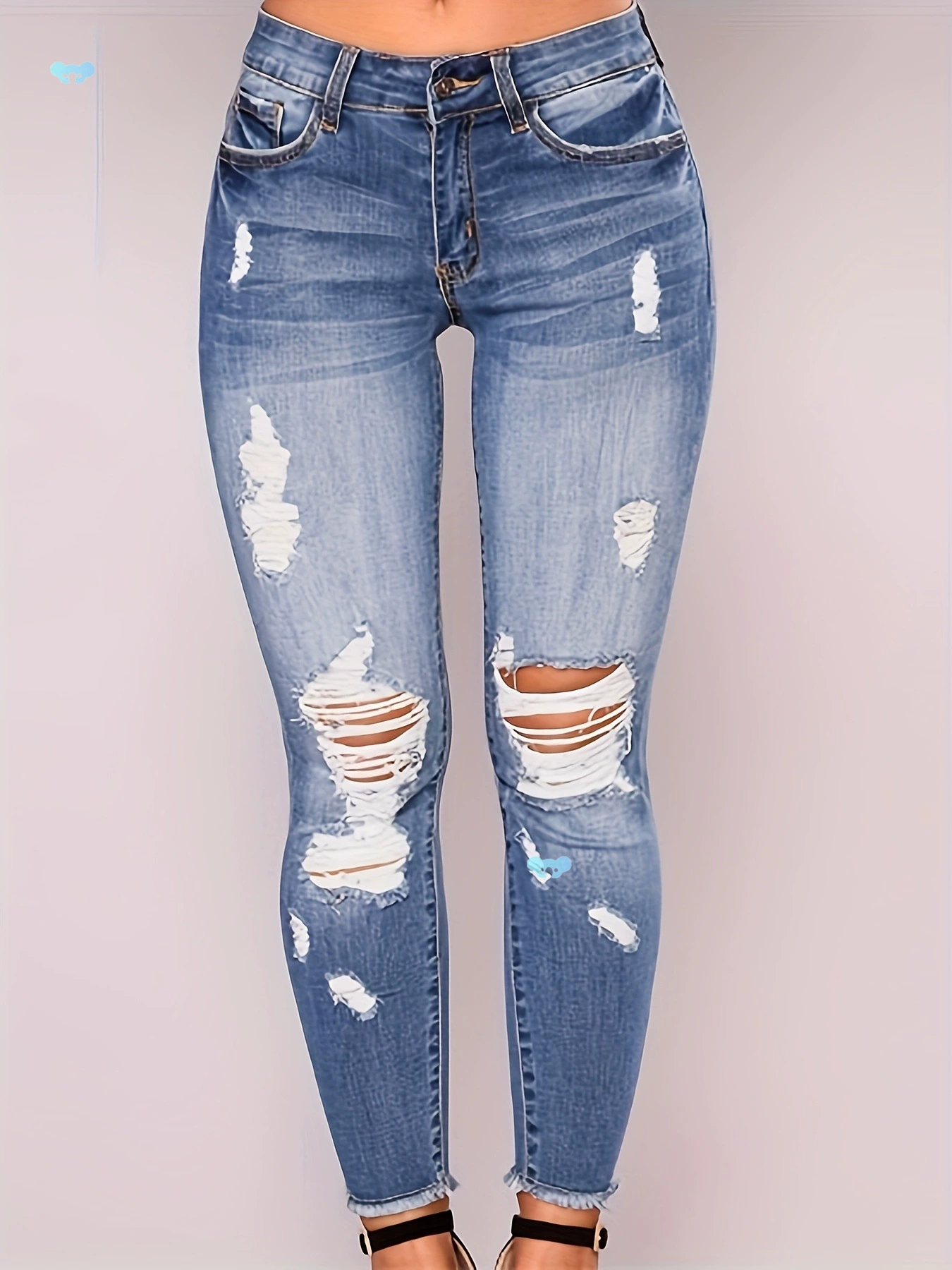 Женские повседневные эластичные тонкие спортивные штаны Broken Ho Small Feet