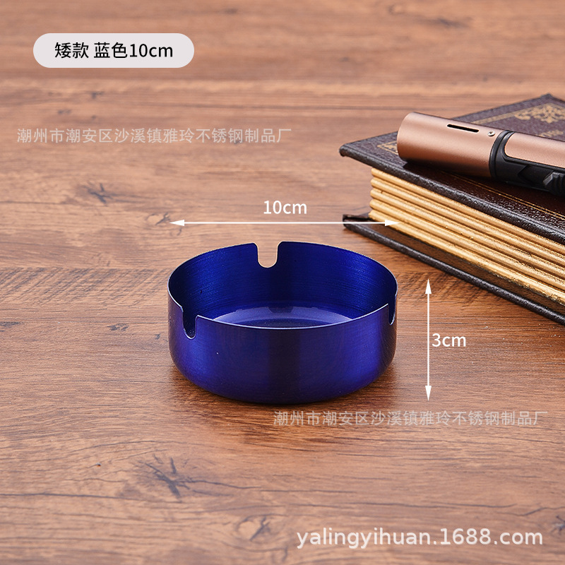 Cenicero de acero inoxidable dorado grueso, resistente y elegante, ideal para bar o cafetería, venta directa de fábrica