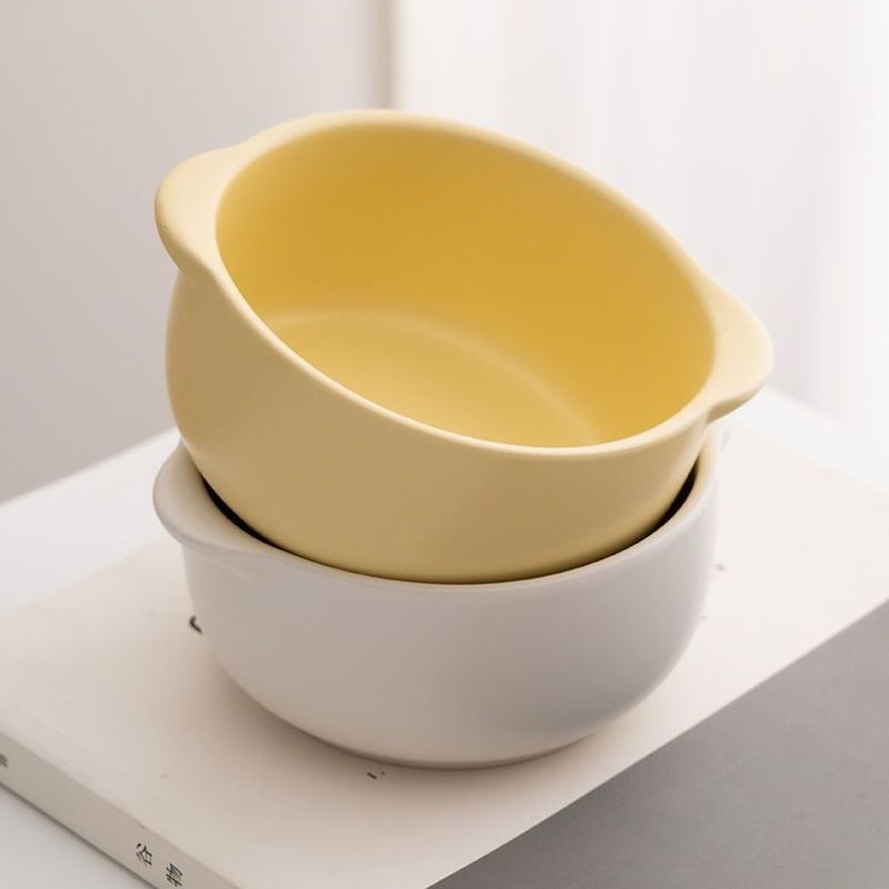 Goose Yellow Ceramic Rice Bowl, Matte Simple Yogurt Bowl, Breakfast Bowl, Household Fresh-Style Tableware Goose Yellow Ceramic Rice Bowl, Matte Simple Yogurt Bowl, Breakfast Bowl, Household Fresh-Style Tableware