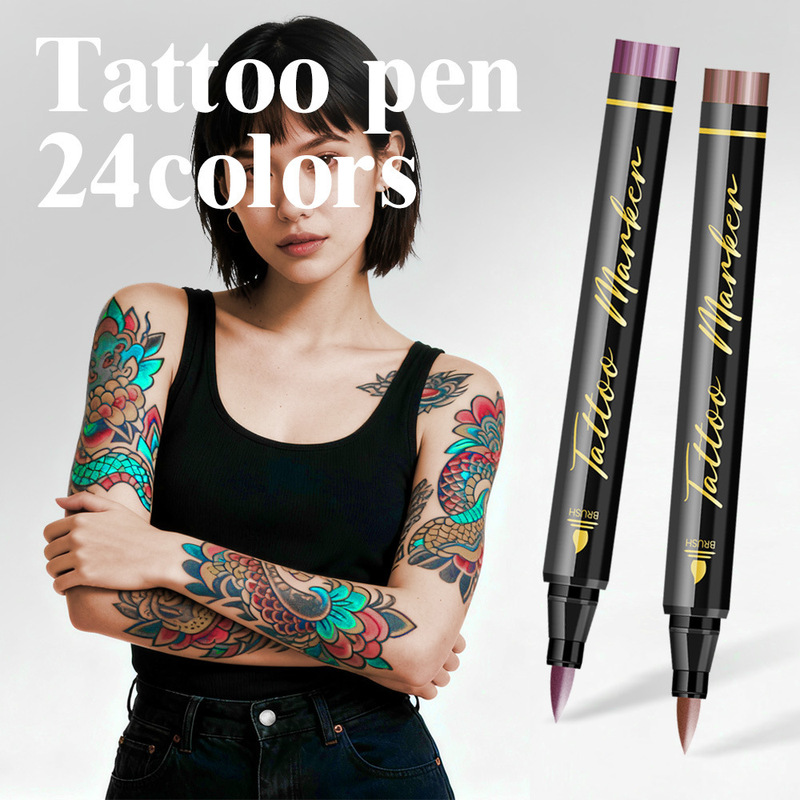 Cross-Border Tattoo Pen Washable Tattoo Body Marker Pen Skin Temporary Tattoo Marker Pen