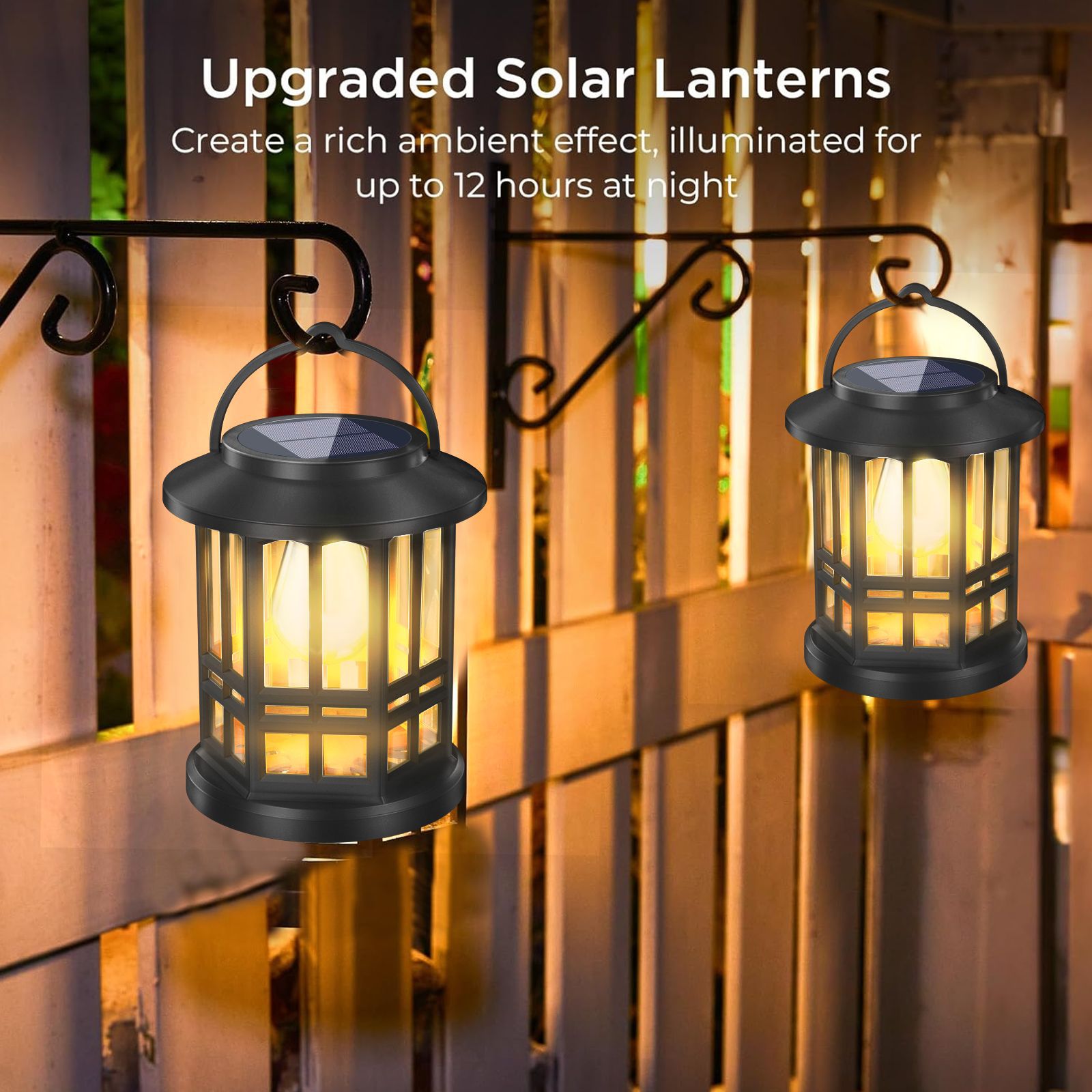 Outdoor Solar Landscape Light 20Led Tungsten Filament Lamp Courtyard Garden Decoration Night Light Lighting Palace Lantern Full Bright 8H