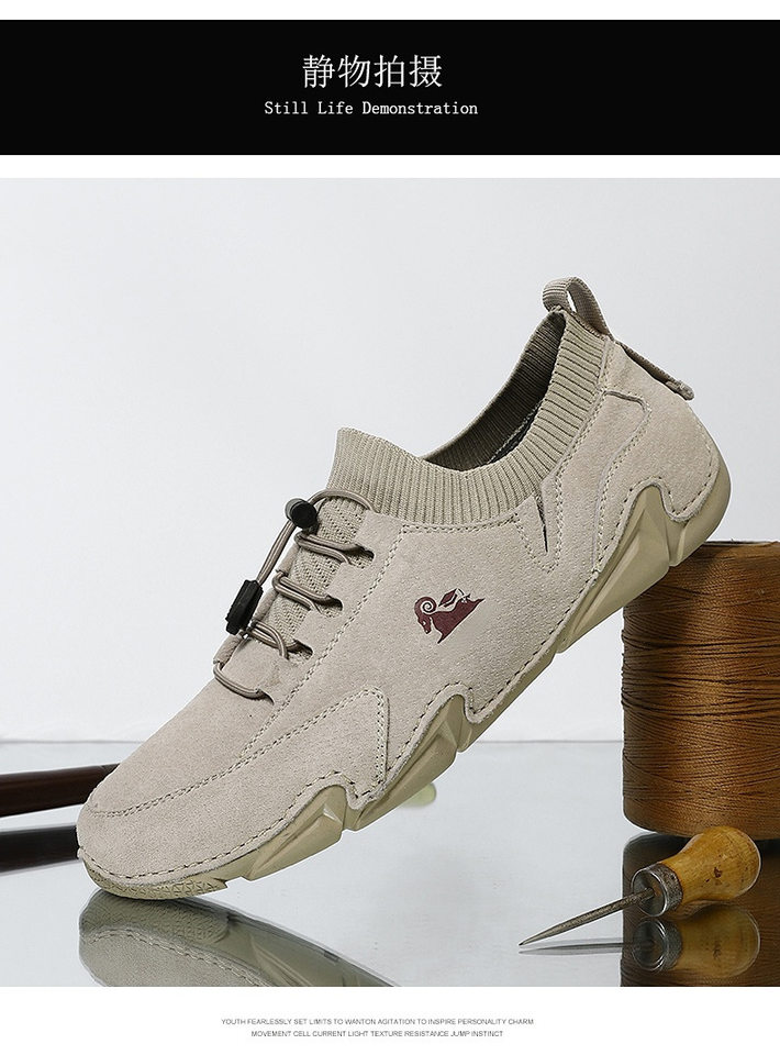 Giày Martin nam cổ thấp da heo, đế cao su may, phong cách năng động — G87139 Kaki, G87139 màu xám, G87139 đen chi tiết 30