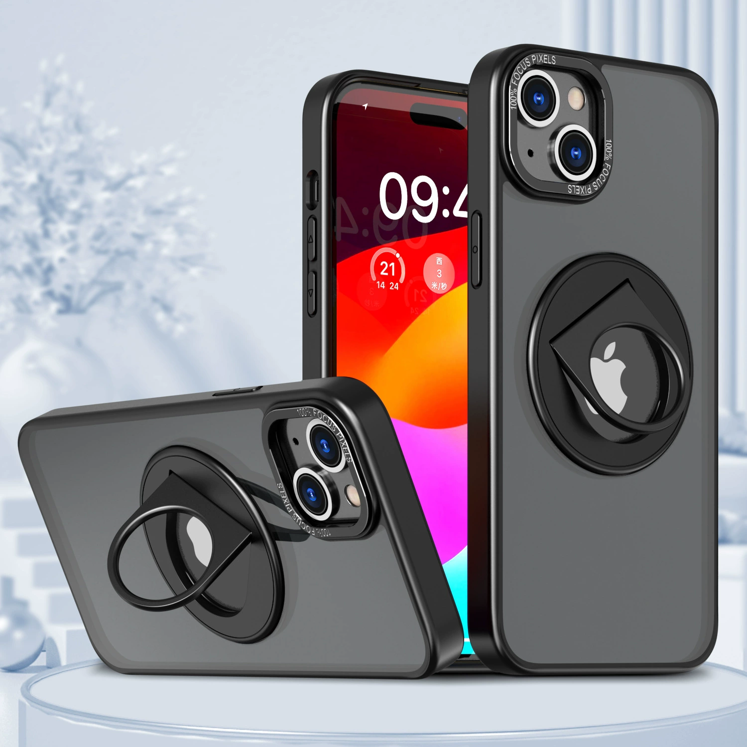 Подходит для Apple 15, чехол для мобильного телефона с кольцевым держателем 16 Pro Max, магнитный матовый защитный чехол от падения, новый стиль