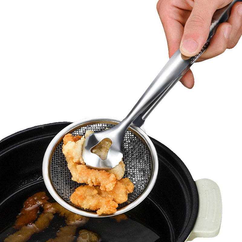 煎炸防烫夹不锈钢滤油夹捞油勺沥油食物夹油炸食品粉油滤网批发|undefined
