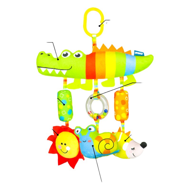 New baby color animal car hanging toys 0-1 years old soothing plush toys baby rattle spot