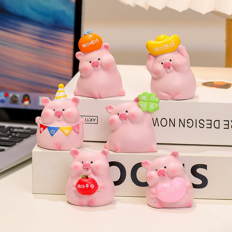 Креативная и милая фигурка свиньи, эксклюзивный подарок, украшение для рабочего стола, новая милая поделка для Дня защиты детей.