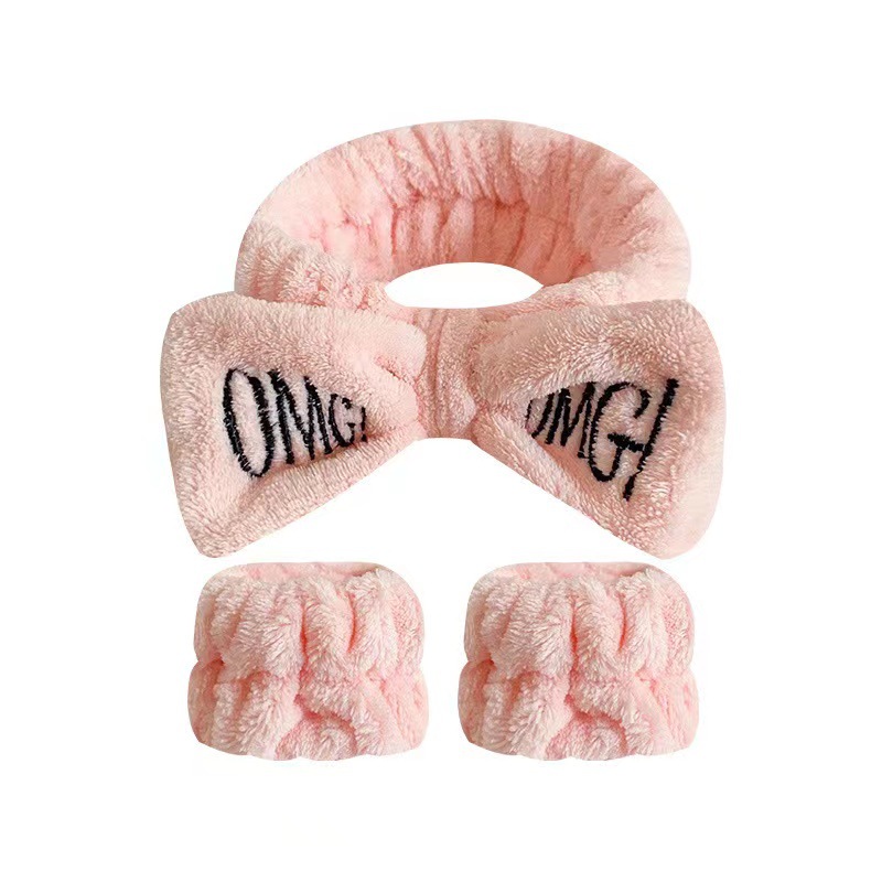 Banda de pelo transfronteriza de Europa y América Internet celebridad nuevo Otoño e Invierno traje de tocado de felpa lavado de cara de las mujeres maquillaje correa de muñeca de felpa