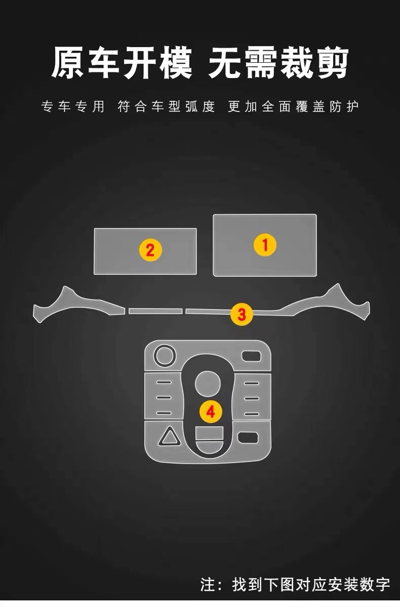 24 models of BYD Destroyer 05 interior film, center console film, screen tempered film, car accessories film, Honor Edition, new