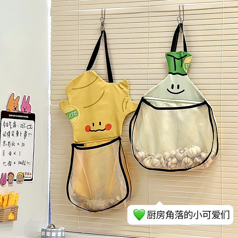 葱姜蒜收纳挂袋厨房壁挂式网袋大葱果蔬收纳创意透气网兜袋子挂袋|undefined
