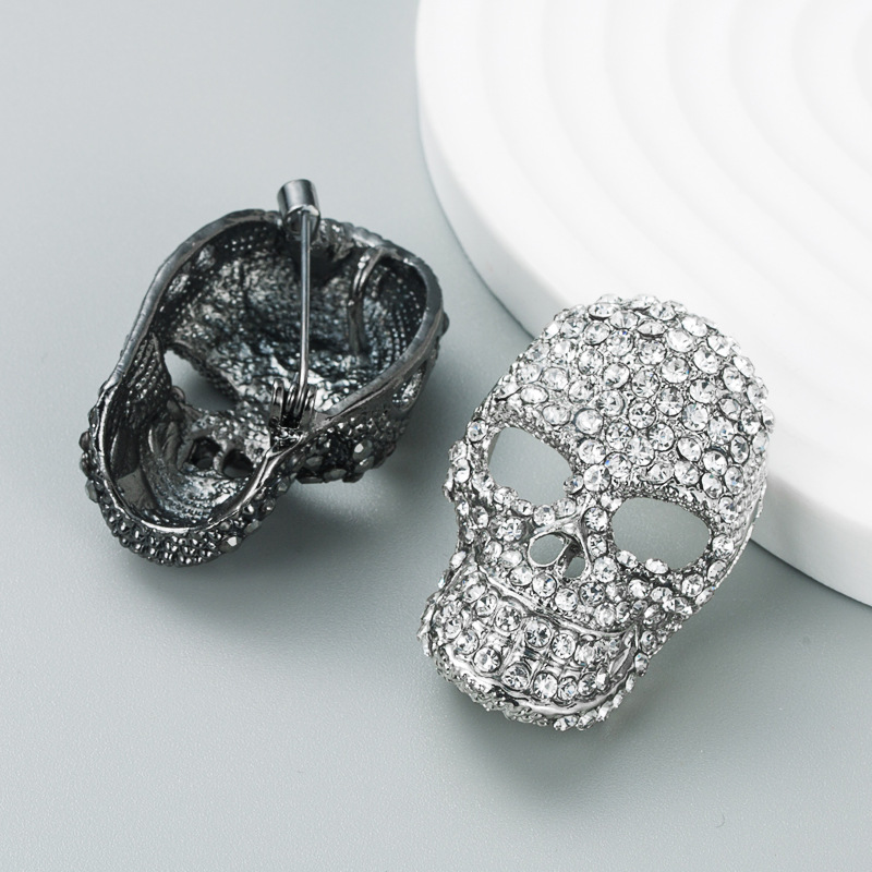 Fashion Skull Alloy Inlay Rhinestone Brooches display picture 3