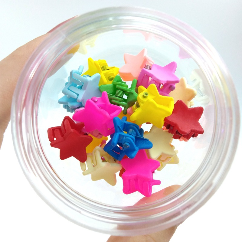 Fun Star Hairpin Candy Rainbow Barbie Rainbow Trumpet Five-Pointed Star Clip Bangs Embarrassing Period Frosted Hairpin Card