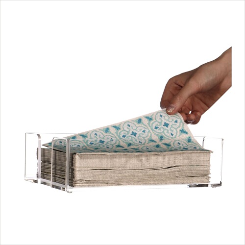Amazon Wholesale Clear Acrylic Table Top Napkin Holder Hotel Bedside Cabinet Bathroom Tissue Box 