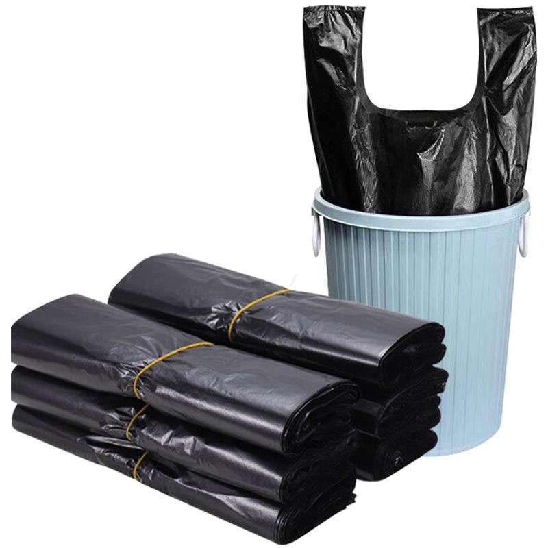 50 Durable Vest-Style Garbage Bags for Kitchen Use, Available in Multiple Sizes and with Extra Capacity, with Handles