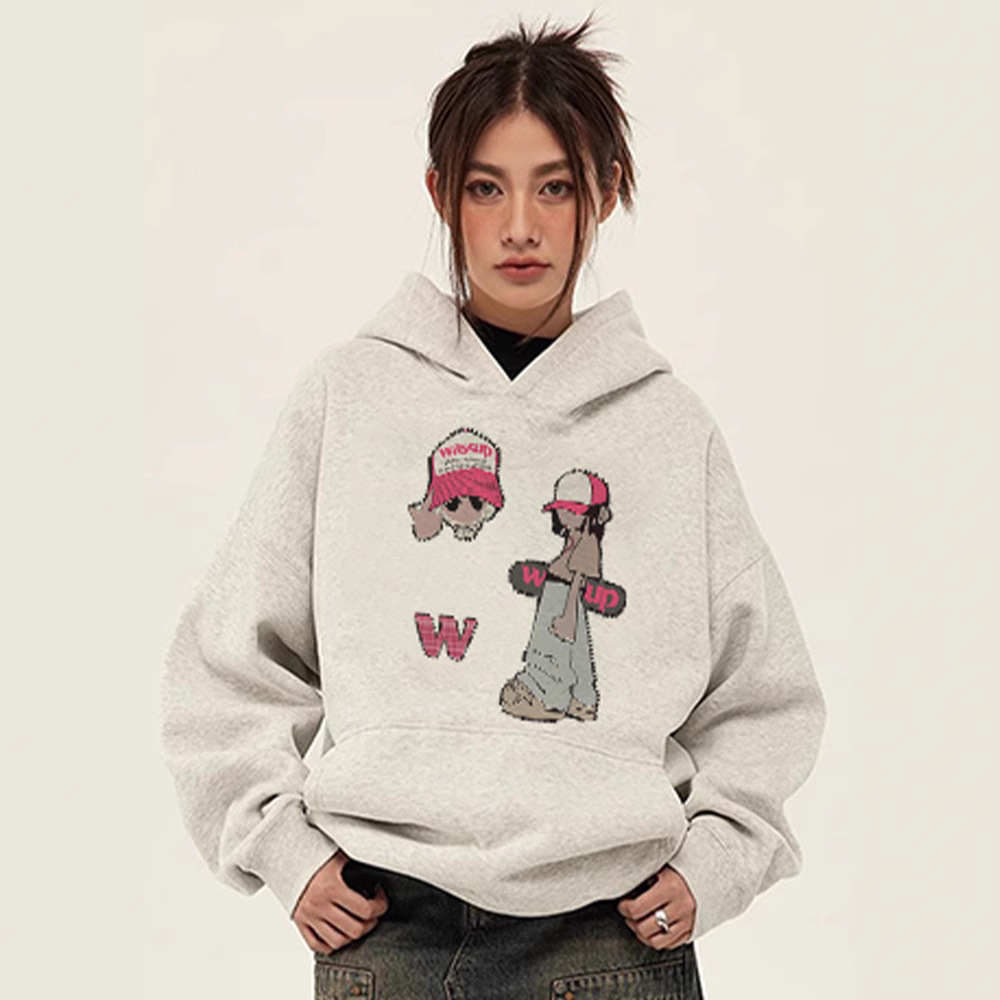 2025 nuevo estilo WASSUP HEODS suéter con capucha pareja primavera y otoño marca de moda masculina ins top suelto casual