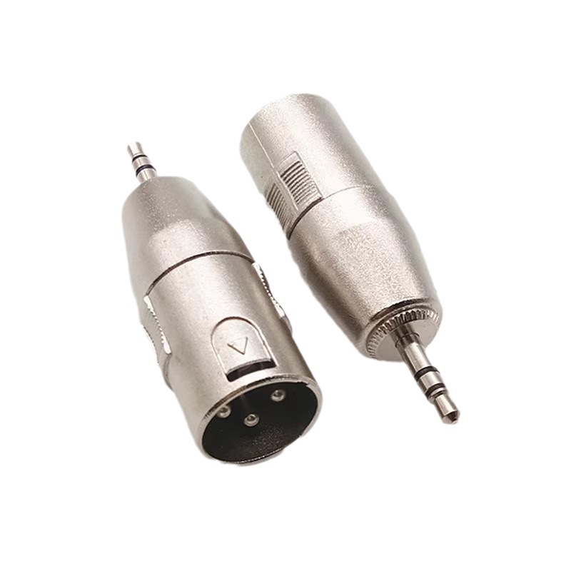 新款3.5公转卡农公头 卡侬转接头插头 大三芯双声3.5头转卡龙公头