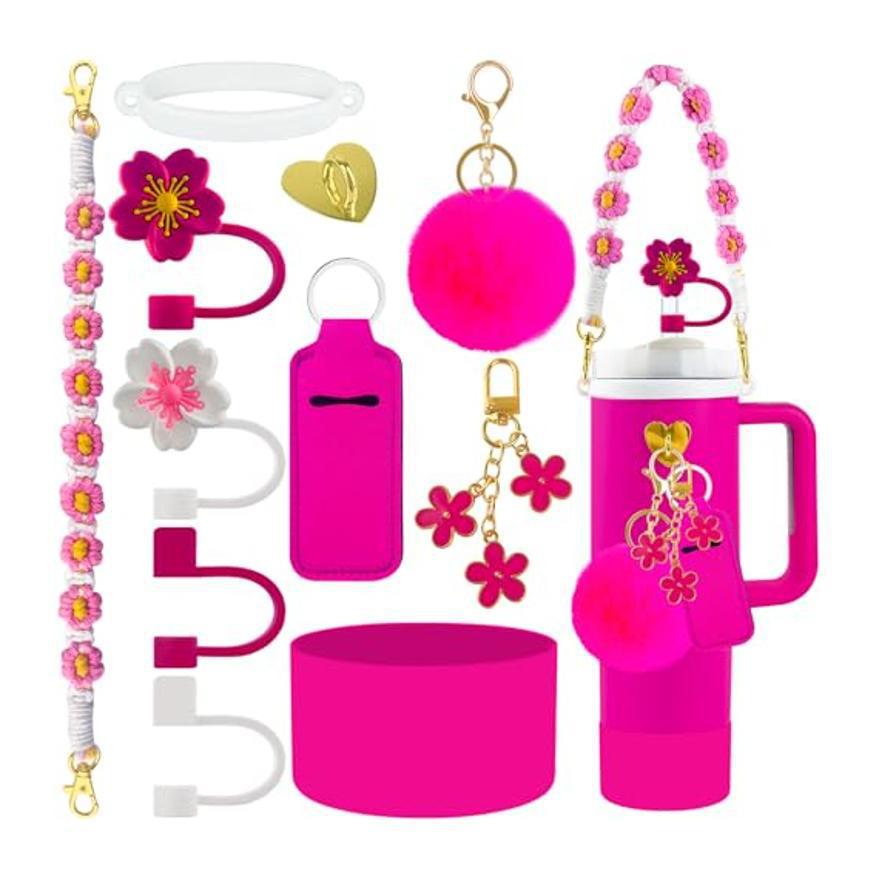 Pink Stanley Decoraciones Stanley Taza Accesorios Stanley Taza de vidrio de 30/40 onzas con asa