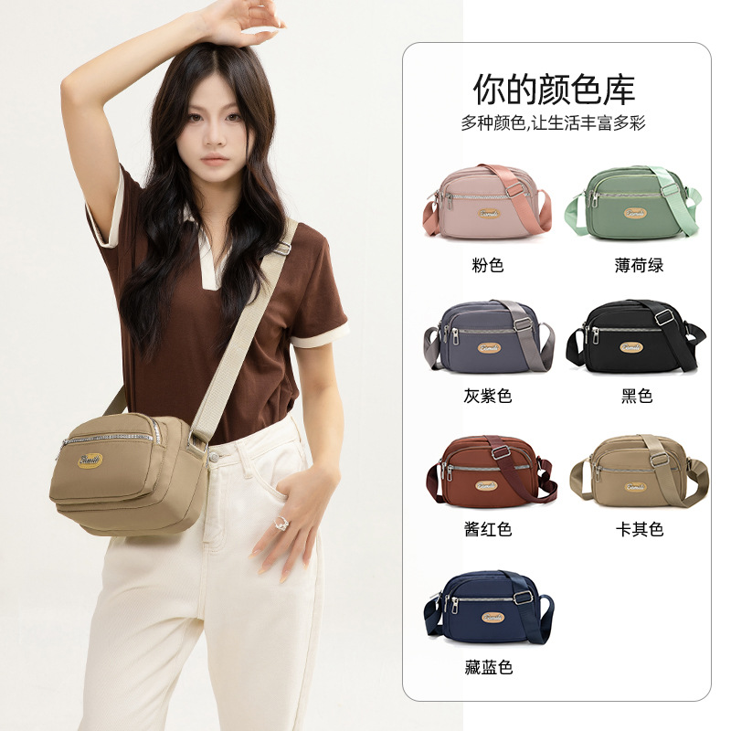 Bolso bandolera transfronterizo simple y versátil Bolso de tela de nailon ligero casual para mujer Bolso de moda Bolso impermeable al aire libre