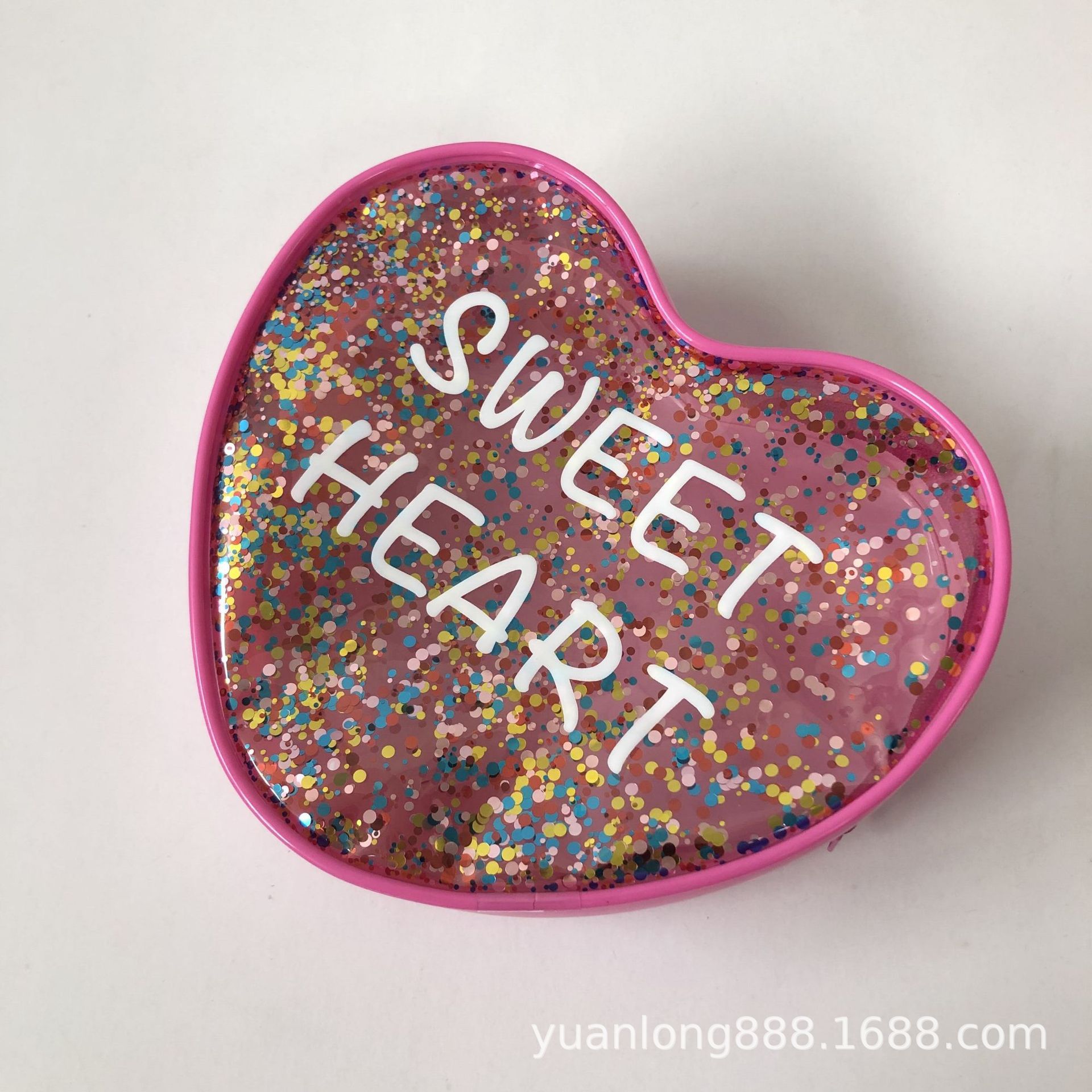 PVC爱心流沙化妆包