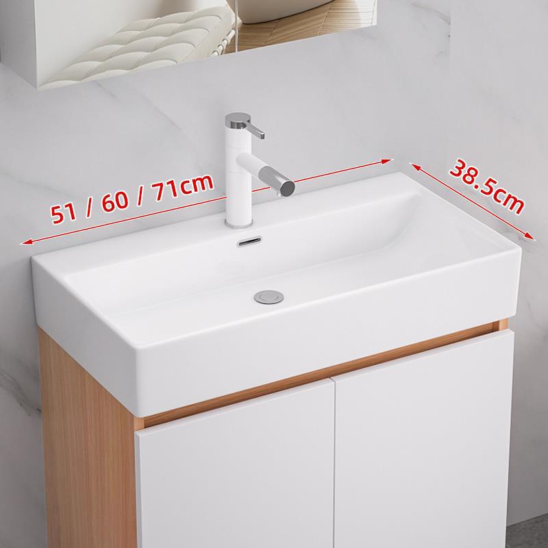 50cm pequeño apartamento lavabo gabinete combinación de cerámica lavabo integrado lavabo mueble de baño mesa de lavado