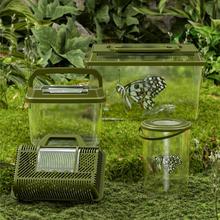 乌龟缸塑料家用鱼缸中小型手提家用饲养箱子带盖户外昆虫容器
