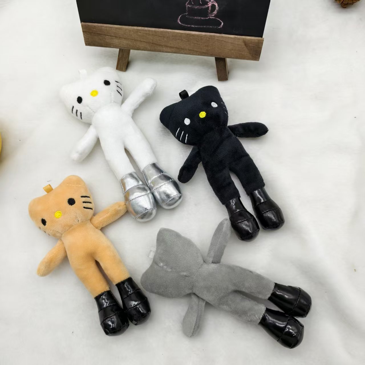 Long-Legged Cat Hottie Plush Doll Pendant Cute Doll Keychain Baby Clothes Gift Toys Wholesale
