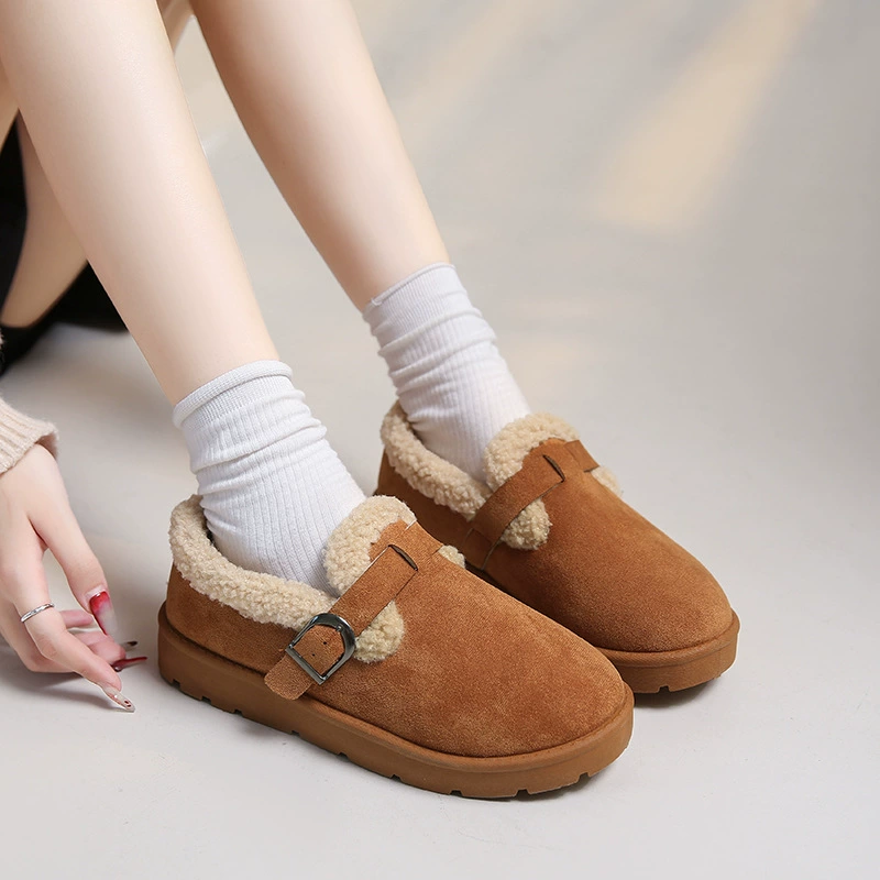 2024 новая зимняя пушистая обувь Birken женский ретро стиль толстый дно плюс бархатные толстые сапоги снега трансграничный европейский размер женской обуви