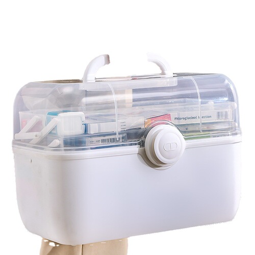 Home Medicine Box for Family Use, Household Medicine Storage Box, Large Capacity Multi-Layer Portable Plastic Medical Small Medicine Box, Wholesale