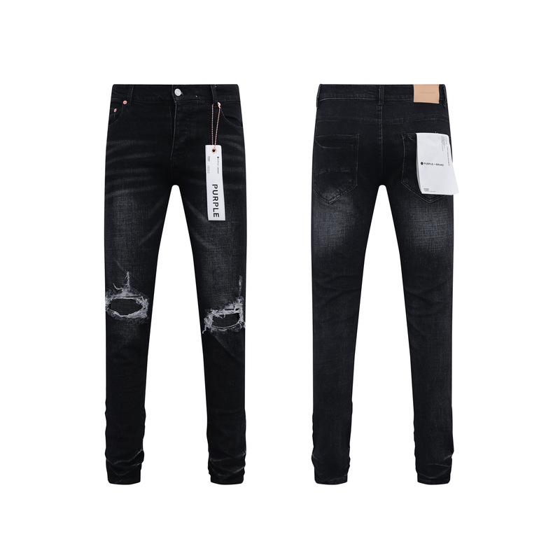 PURPLE BRAND JEANS美潮高街男士休闲破洞设计款修身显瘦牛仔长裤|undefined